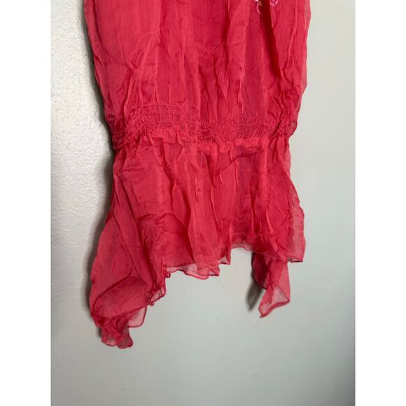 Y2k Twentyone fairycore flowy silk tunic top - Picture 5 of 8